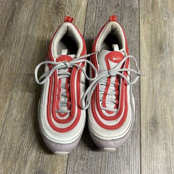 Nike Air Max 97 Womens Size 9 Shoes White Gray Red CI7388-002 Reflective Shoes - Picture 4 of 13